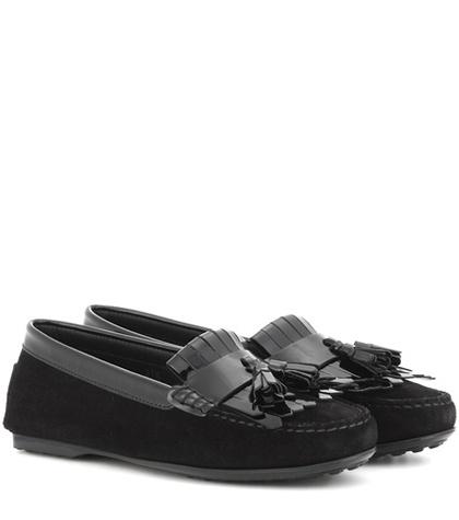 Stella Mccartney Frangia Suede And Patent Leather Loafers
