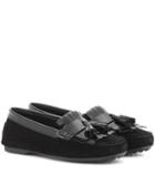 Stella Mccartney Frangia Suede And Patent Leather Loafers