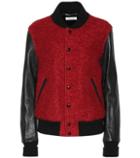Saint Laurent Wool, Mohair And Leather Varsity Jacket