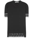 Givenchy Lace-trimmed Silk-blend T-shirt