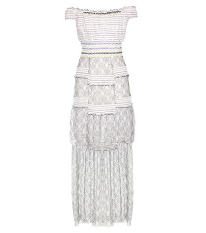 Valentino Striped Lace Dress