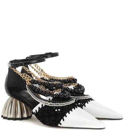 Celine Eyewear Embellished Leather Pumps