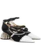 Celine Eyewear Embellished Leather Pumps