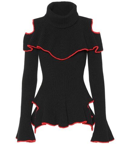 Alexander Mcqueen Ruffled Wool And Cashmere Sweater