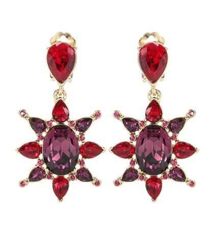 Oscar De La Renta Crystal Clip-on Earrings