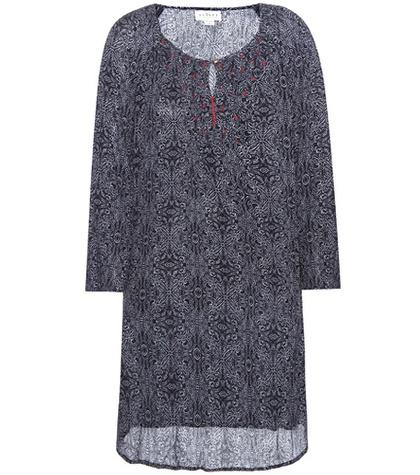 Velvet Yani Printed Embroidered Dress