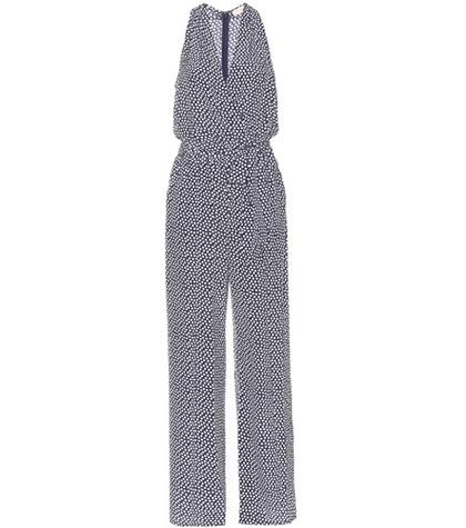 Tory Burch Nautical Dot Polka-dotted Silk Jumpsuit