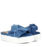Tomas Maier Denim Platform Slip-on Mules