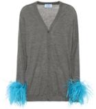 Loewe Exclusive To Mytheresa.com – Feather-trimmed Wool Cardigan