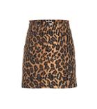 Miu Miu Leopard-printed Denim Miniskirt