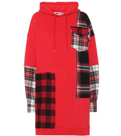 Mcq Alexander Mcqueen Plaid Patch Cotton Hoodie