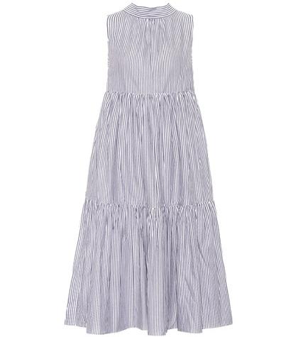 Asceno Striped Cotton Midi Dress