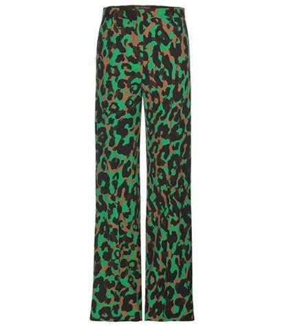 Versace Printed Crêpe Wide-leg Trousers