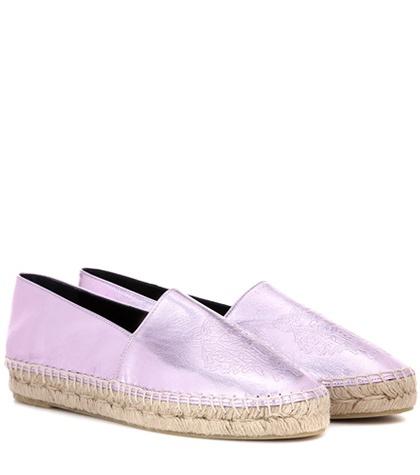 Kenzo Embossed Metallic Leather Espadrilles