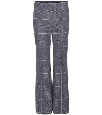 Calvin Klein Collection Jadine Plaid Wool Trousers