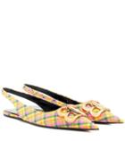 Balenciaga Bb Plaid Slingback Slippers