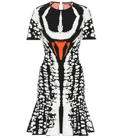 Alexander Mcqueen Beetle Flared Knitted Minidress
