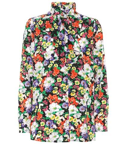 Miu Miu Floral-printed Silk Blouse