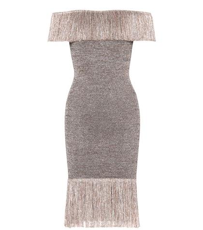 Christopher Kane Off-the-shoulder Metallic Dress