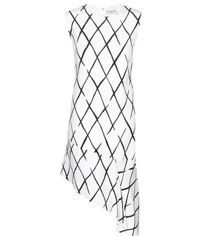 Charlotte Olympia Graphic Net Frill Crepe Dress