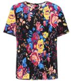 Diane Von Furstenberg Printed Silk Pleat Top