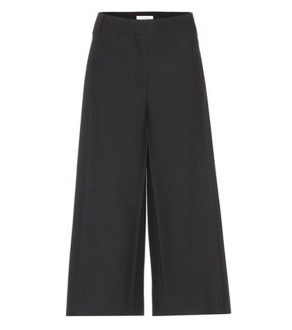 Valentino Cropped Virgin Wool And Silk Trousers
