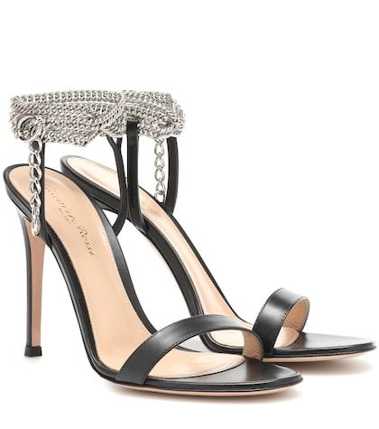 Max Mara Debbie Embellished Leather Sandals