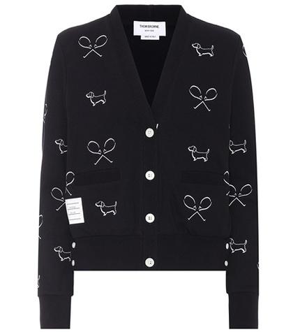 Thom Browne Embroidered Cotton Cardigan
