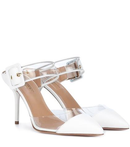 Burberry Optic 85 Leather-trimmed Mules