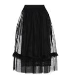 Simone Rocha Feather-trimmed Mesh Skirt