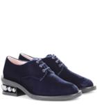 Nicholas Kirkwood Embellished Velvet Derby Shoes