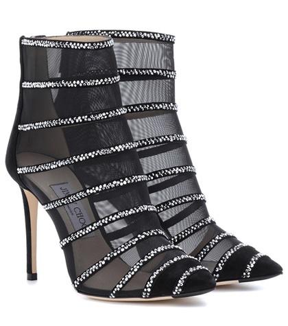 Jimmy Choo Belle 100 Mesh Ankle Boots