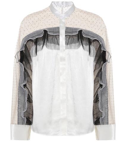 Self-portrait Pleated Trim Shirt