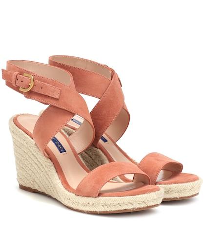 Stuart Weitzman Lexia Suede Wedge Sandals