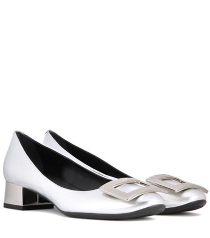Saint Laurent Belle De Nuit Metallic Leather Pumps