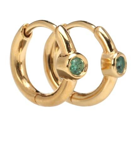 Theodora Warre Emerald Success Hoop Earrings