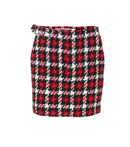 Jimmy Choo Houndstooth Wool-blend Skirt