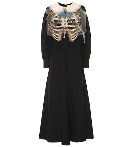 Gucci Embellished Silk And Wool Dress