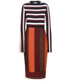Oscar De La Renta Striped Wool-blend Dress