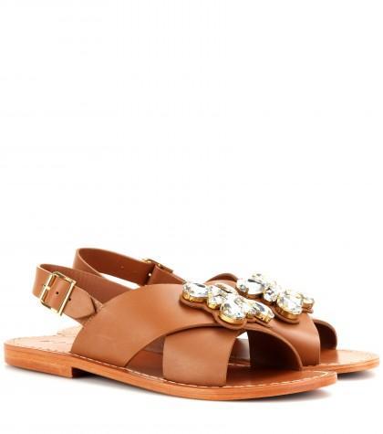 Marni Embellished Leather Sandals