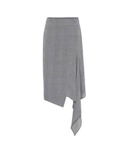 Off-white Asymmetric Houndstooth Wool Skirt