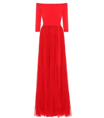 Alexander Mcqueen Off-the-shoulder Silk Gown