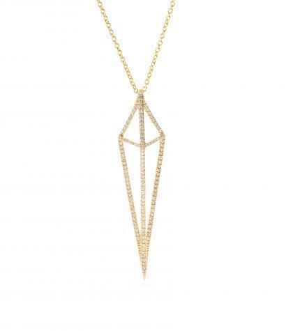 House Of Waris Lantern 18kt Yellow Gold Necklace With White Diamonds