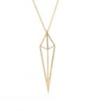 House Of Waris Lantern 18kt Yellow Gold Necklace With White Diamonds