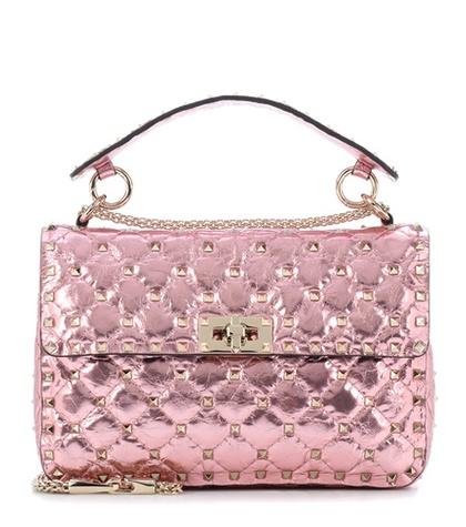 Valentino Garavani Valentino Garavani Rockstud Spike Metallic Leather Shoulder Bag