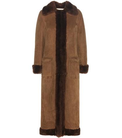Saint Laurent Suede And Fur Coat