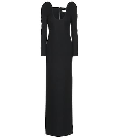Saint Laurent Drap De Laine Column Dress