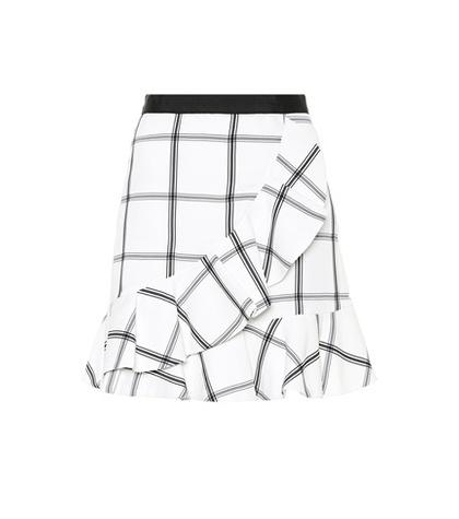 Self-portrait Checked Crêpe Miniskirt