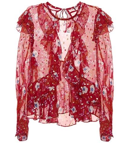 Isabel Marant Ruffled Floral-printed Blouse