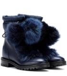 Saint Laurent Glacie Leather And Fur Boots